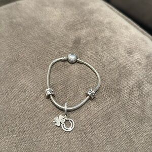 Pandora bracelet with charms 7”